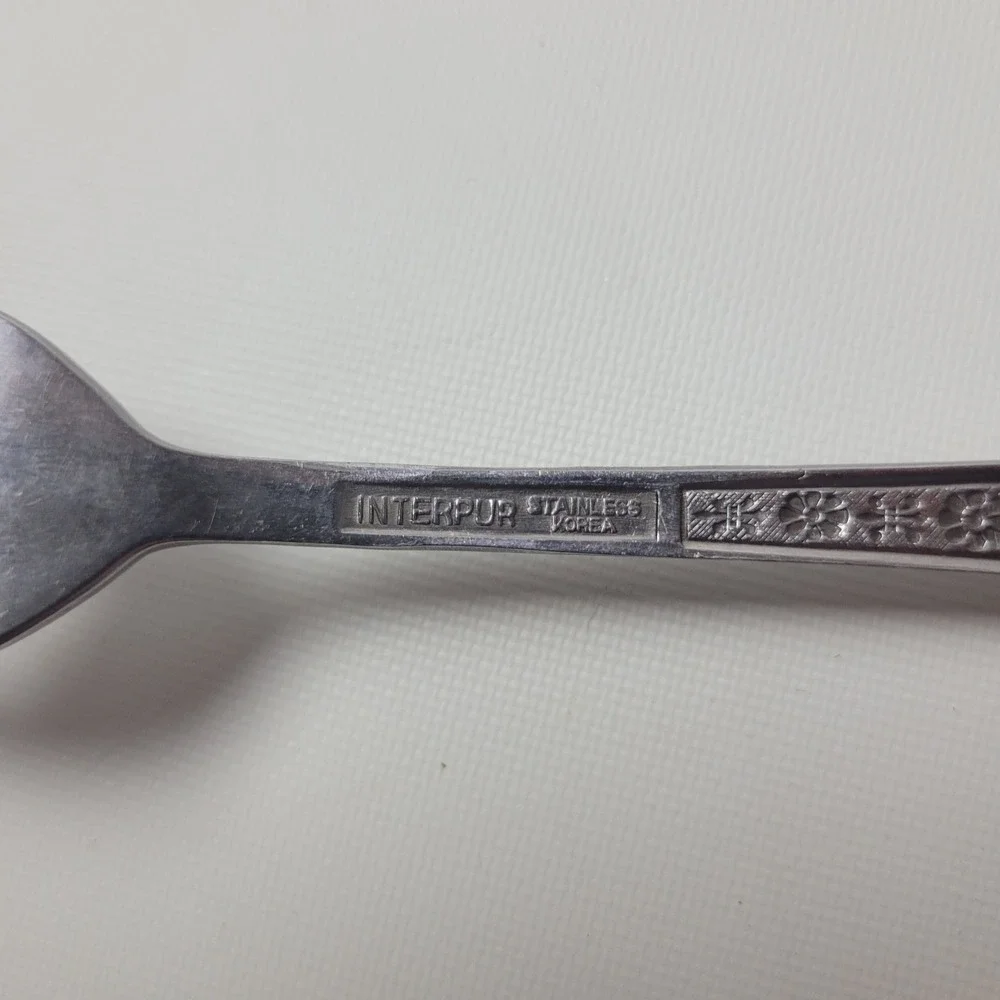 Interpur Florenz Stainless Steel Salad Forks Set of 5 Floral Fleur-de-lis Korea